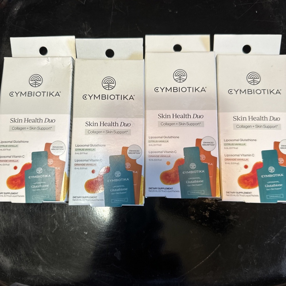 Cymbiotika Skin Health Duo 4pk Multi NEW Collagen Vitamin C Glutathione Travel